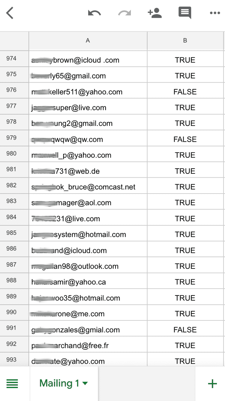 email list example